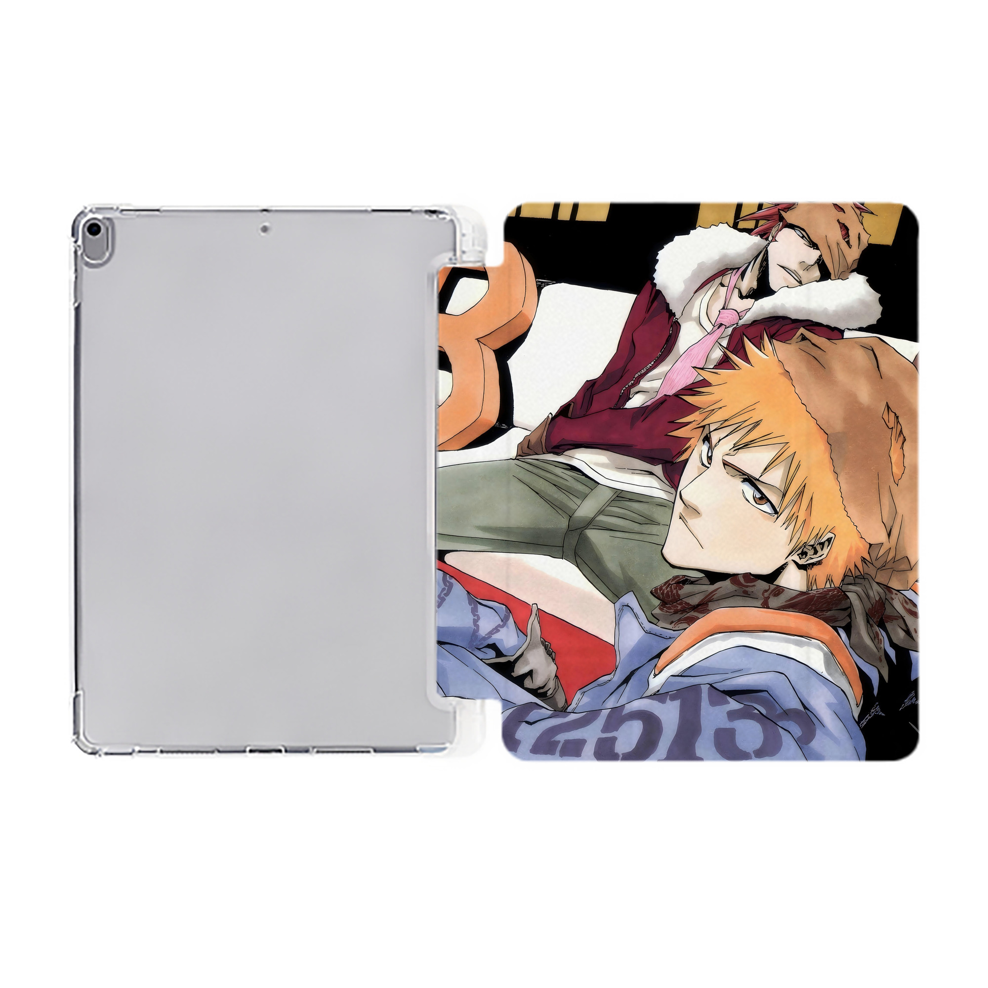 （画像用） ブリーチ BLEACH IPad ケース ペン収納付き 三つ折りスタンド PUレザー×シリコン 対応機種9.5/10.5/10.9インチ